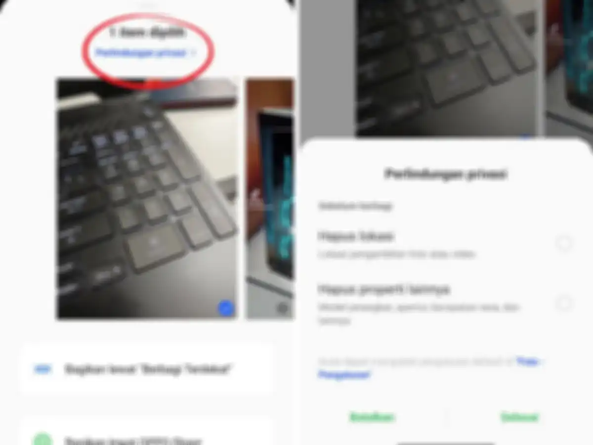 Tampilan fitur Perlindungan privasi di OPPO Reno8 series