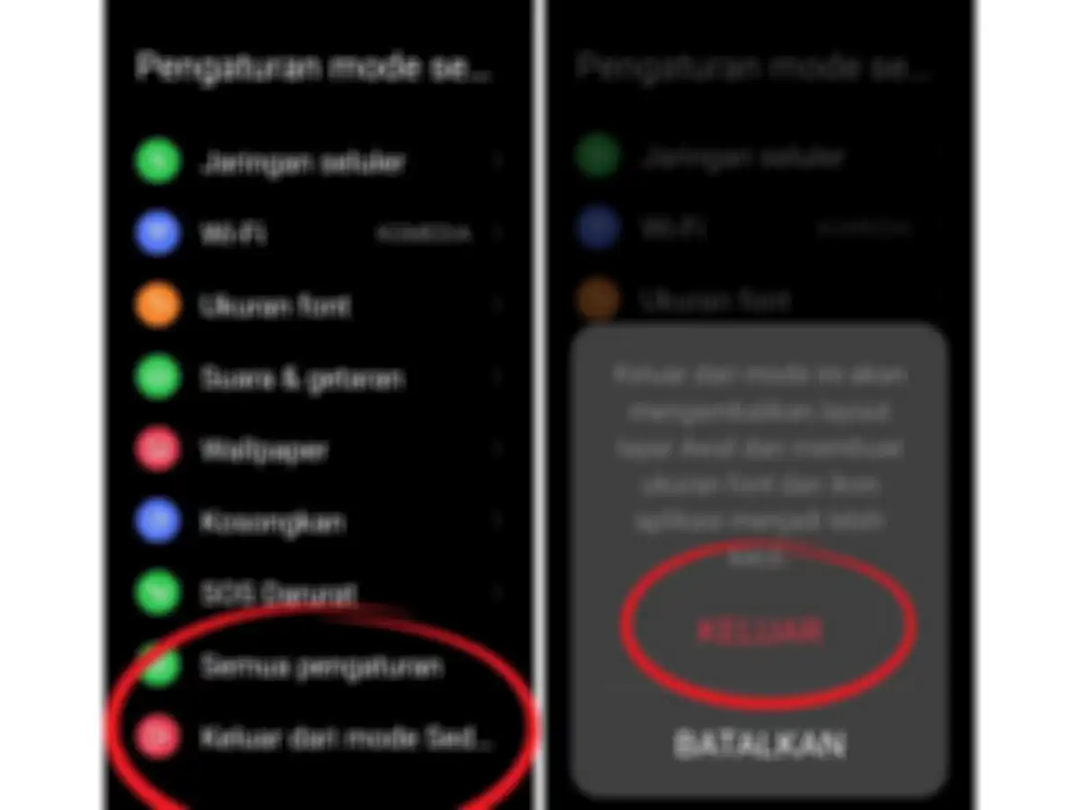 Cara keluar dari mode sederhana di OPPO Reno8