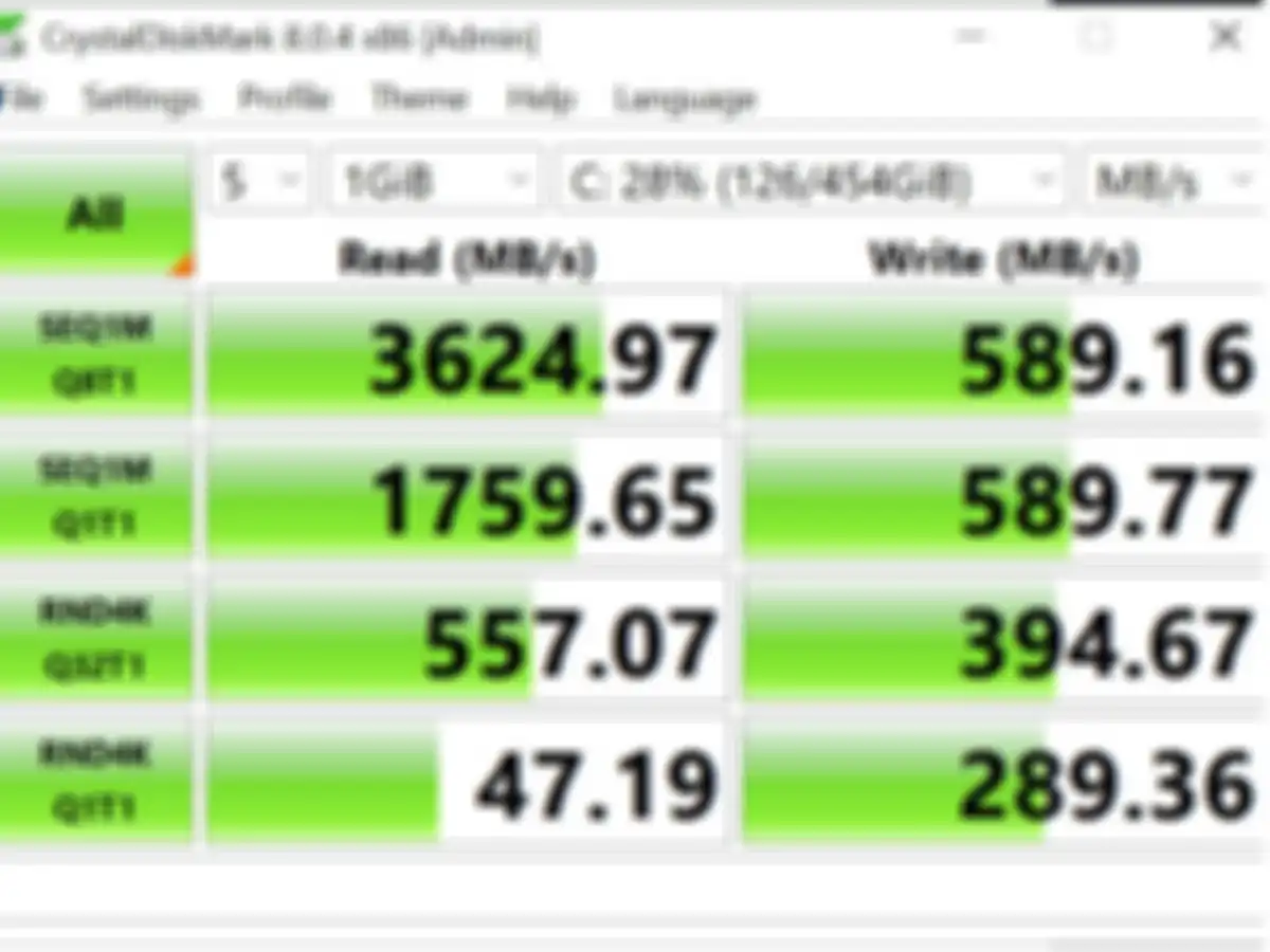 Hasil benchmark SSD dari ROG Flow Z13 yang menurut kami tidak begitu kencang