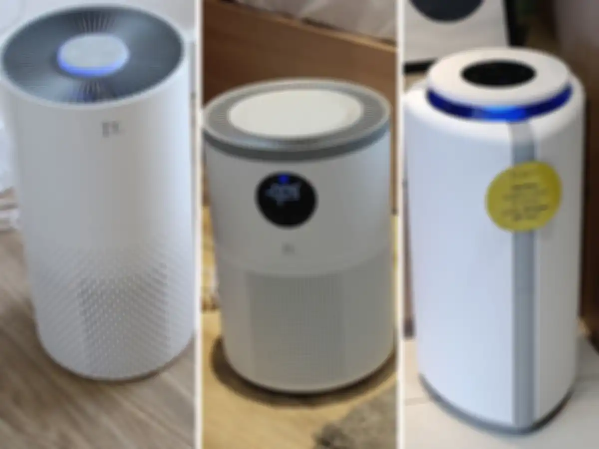 IT Smart Air Purifier S130 (kiri),  IT Smart Air Purifier S280 (tengah), dan IT Smart Air Purifier P400 (kanan)