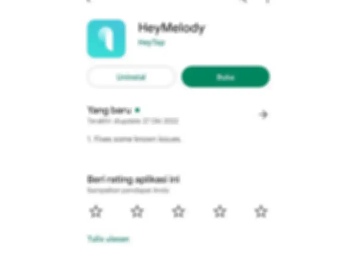 Tampilan aplikasi Hey Melody di Play Store