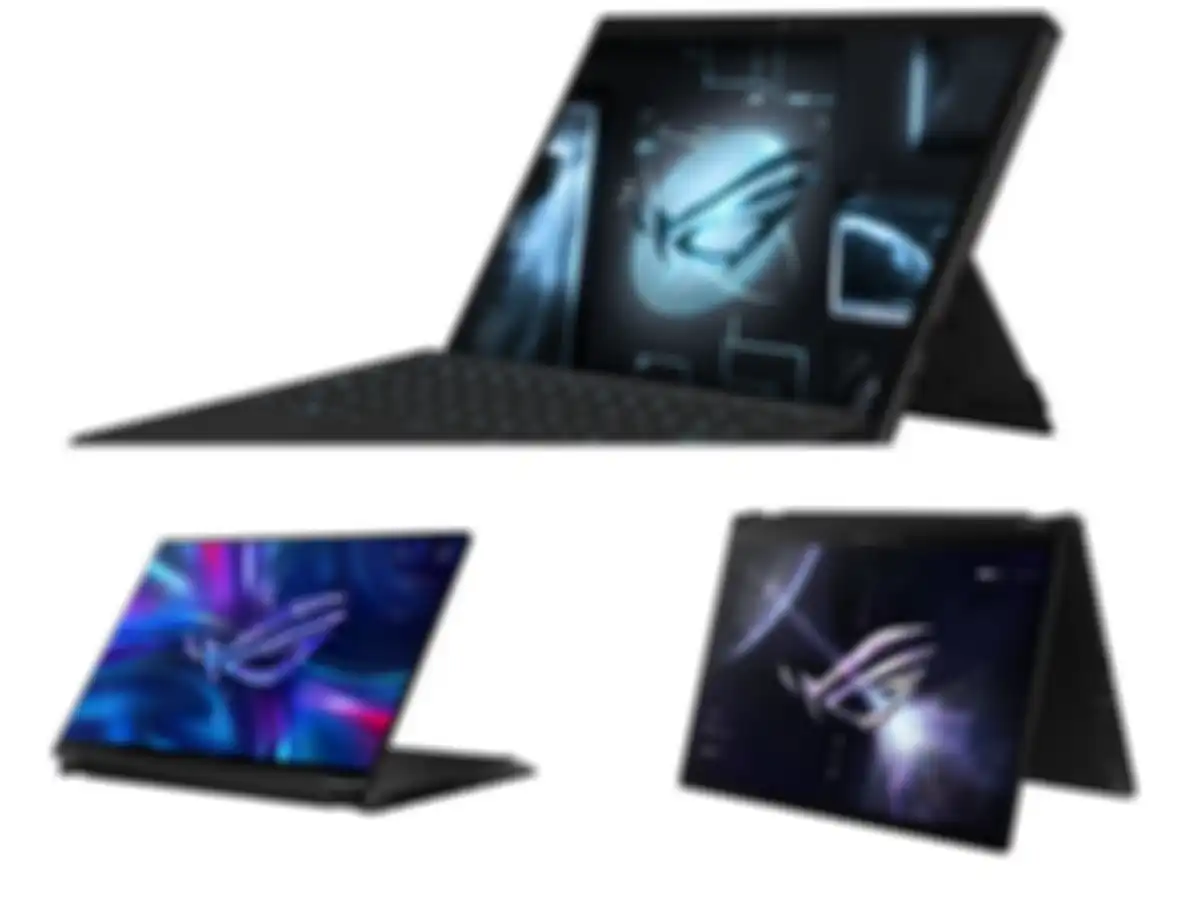 ASUS ROG Flow Z13 (atas), Flox X16 (kiri) dan Flow X13 (kanan)