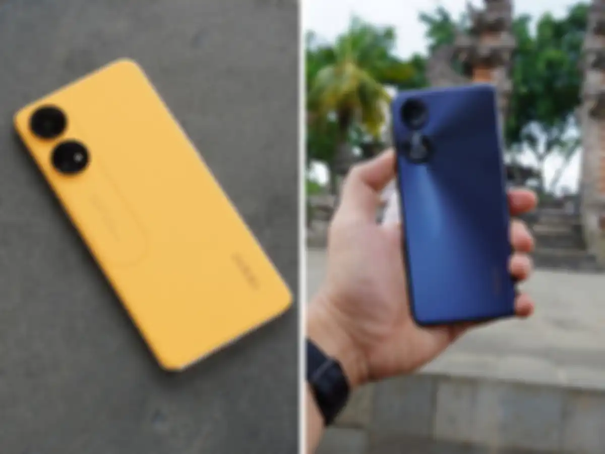 OPPO Reno8 T hadir dalam varian warna orange dan hitam