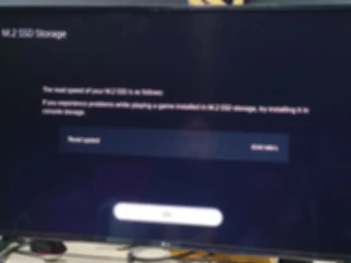 kecepatan Seagate Game Drive SSD M.2 yang terbaca pada PS5 kami