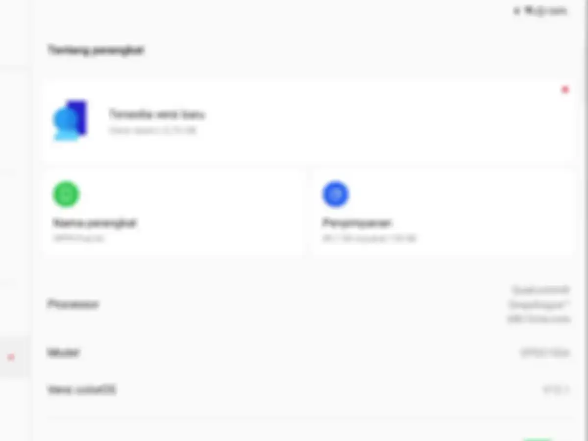 Tanda OPPO Pad Air sudah bisa update ke ColorOS 13 adalah hadirnya titik merah sebagai notifikasi di halaman tentang perangkat