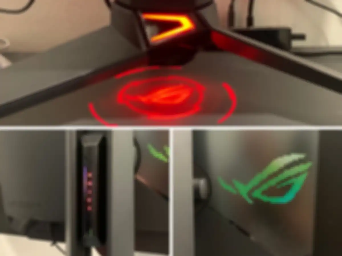 beberapa detail desain lampu RGB di ASUS ROG Swift OLED PG27AQDM