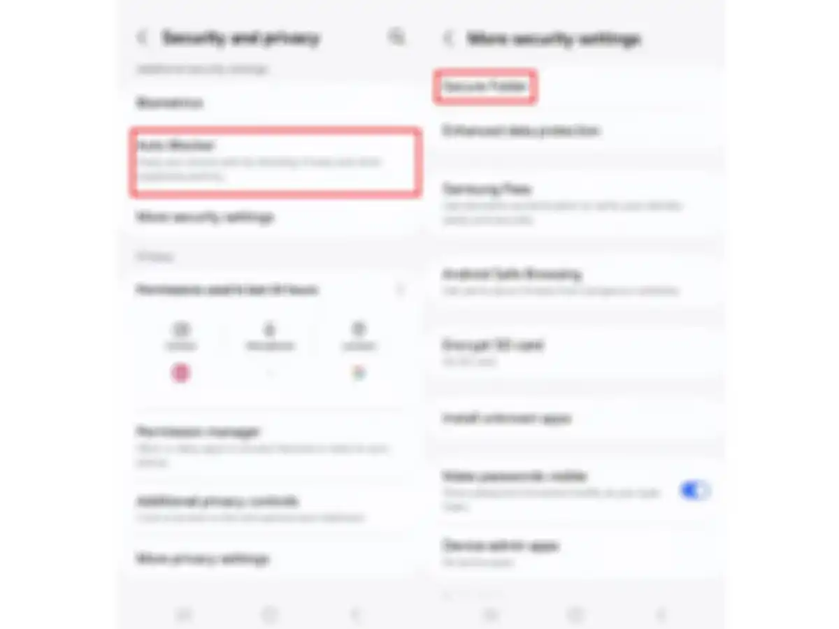 Cara mengaktifkan fitur auto blocker dan secure folder di Galaxy A55 5G