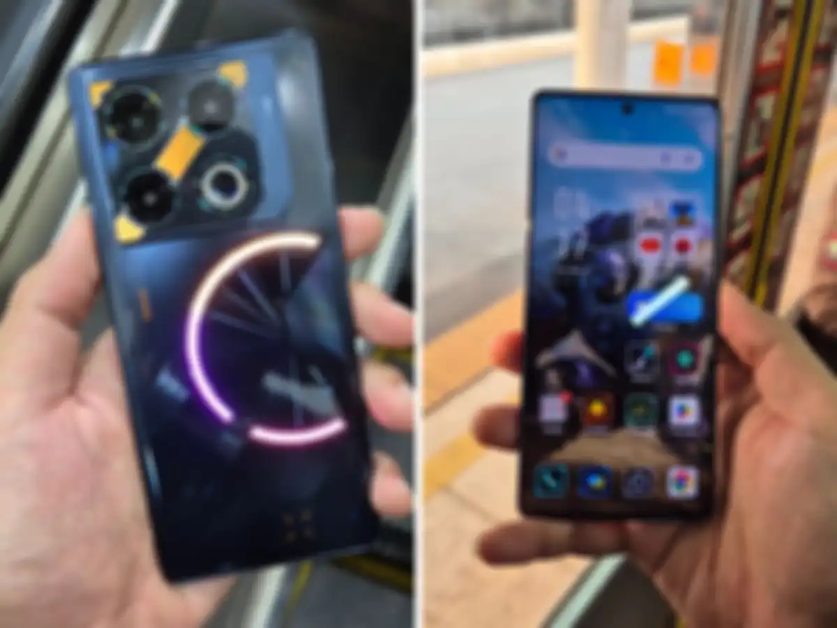 Bagian belakang dan depan Infinix GT 20 Pro