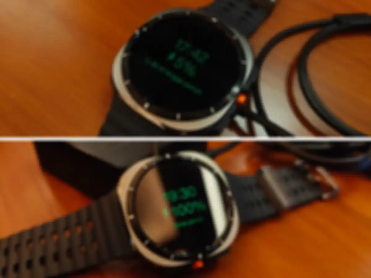 membutuhkan waktu hampir 2 jam untuk melakukan pengisian daya Galaxy Watch Ultra dari 5% sampai 100%
