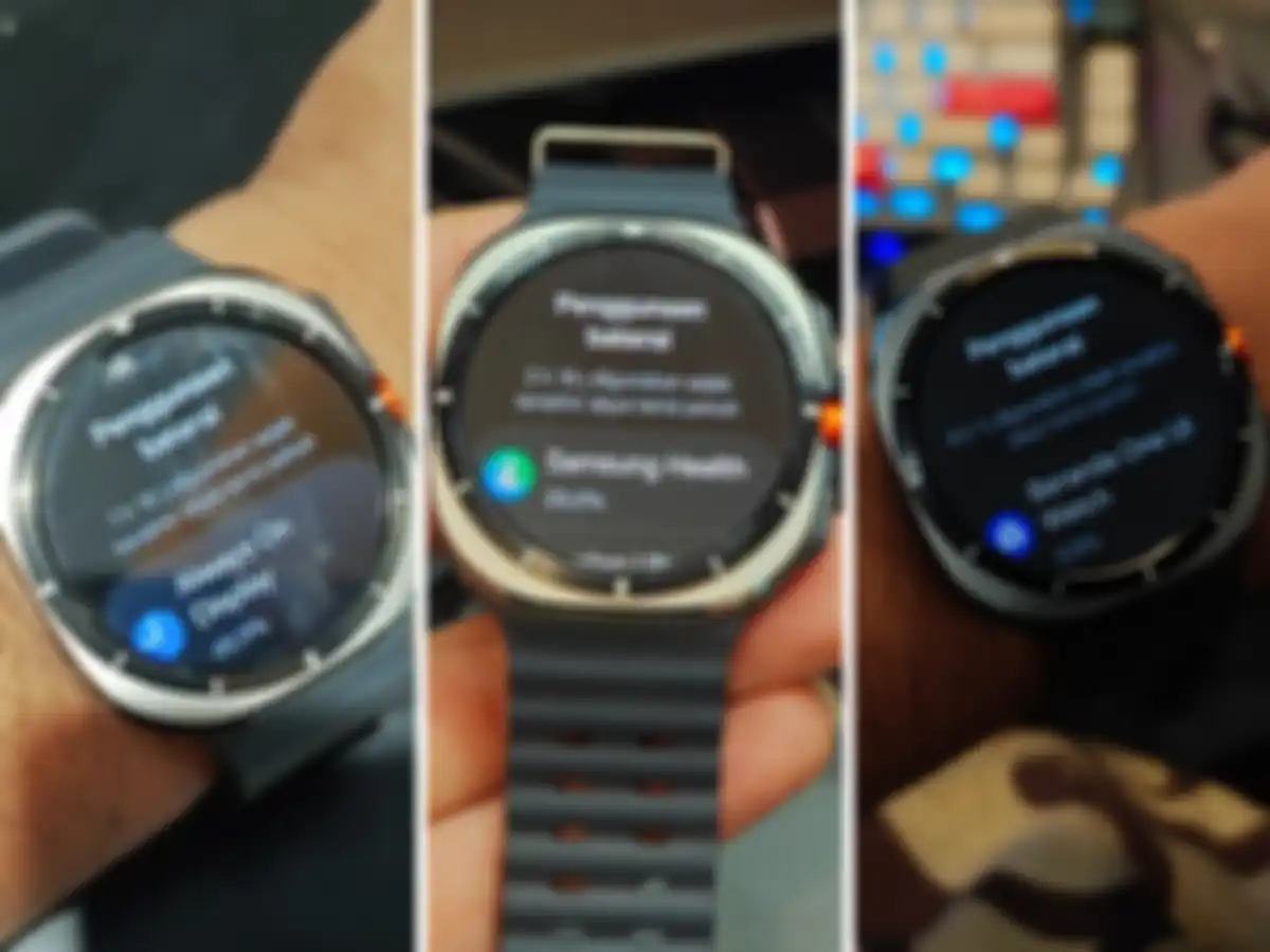 Konsumsi baterai Samsung Galaxy Watch Ultra dalam mode normal dengan AOD, normal tanpa AOD, dan hemat baterai