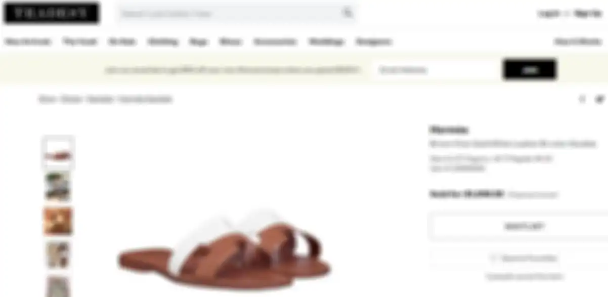 Hermès Brown Oran Gold White Leather Bi-color Sandals