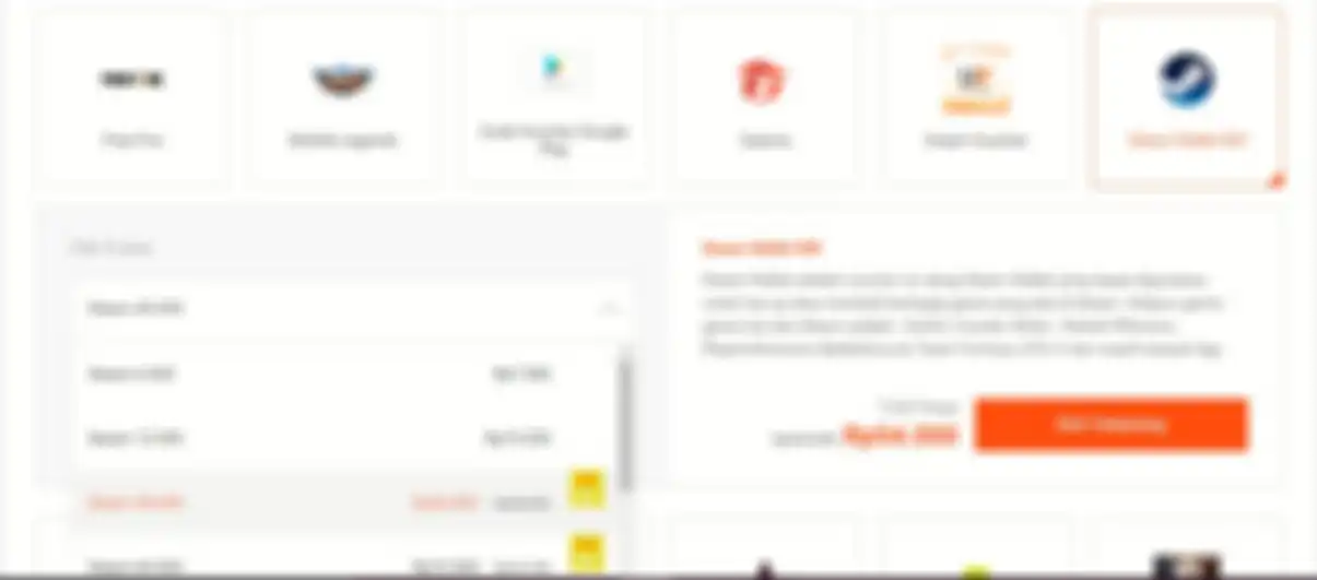 Tampilan menu Top Up Steam Wallet di Shopee.