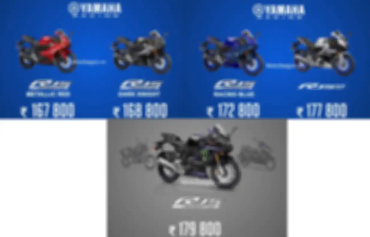 Daftar harga Yamaha R15 V4 dan Yamaha R15M di India.