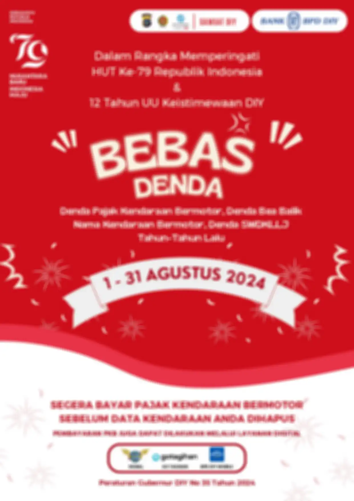 Program bebas denda pajak kendaraan di Yogyakarta.