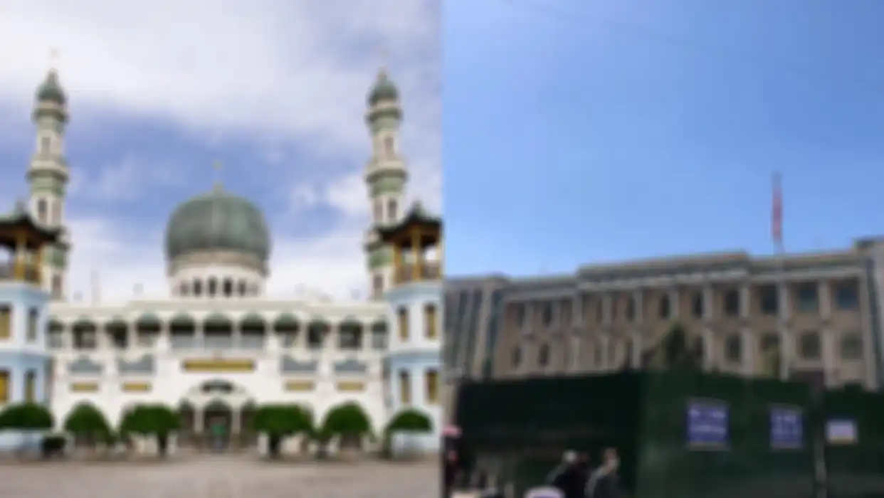 Masjid Agung Dongguan di Xining, China.
