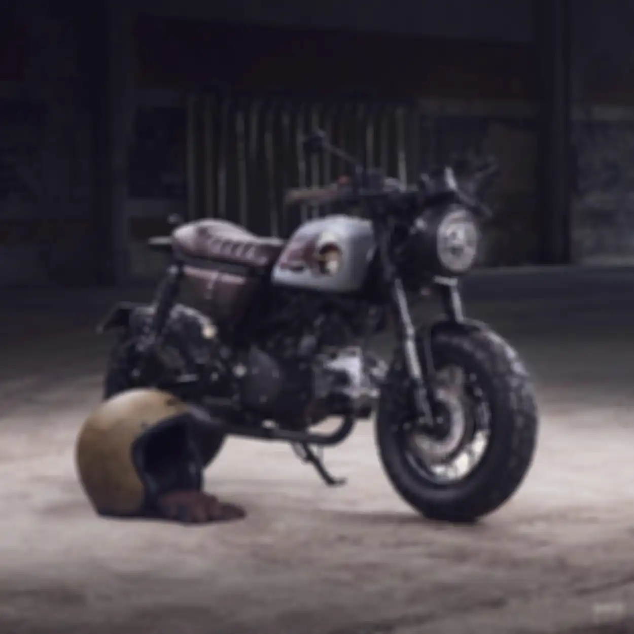 Kecil tapi gahar, modifikasi motor Honda Monkey ini bergaya cafe racer.