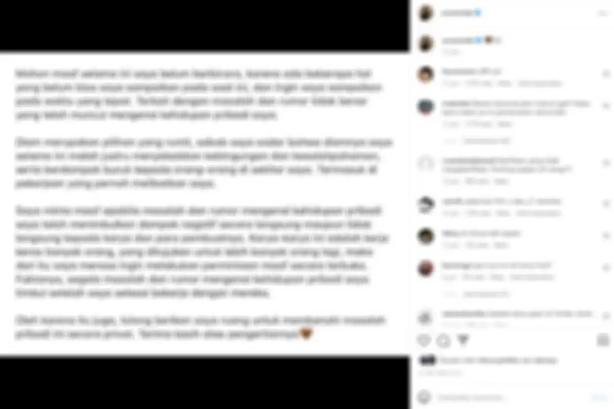 Unggahan Arawinda Kirana menanggapi rumor yang beredar