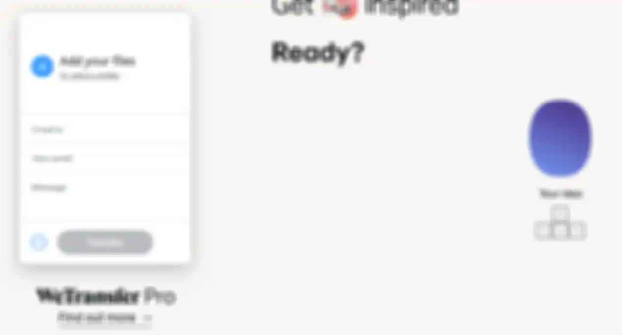 Tampilan WeTransfer
