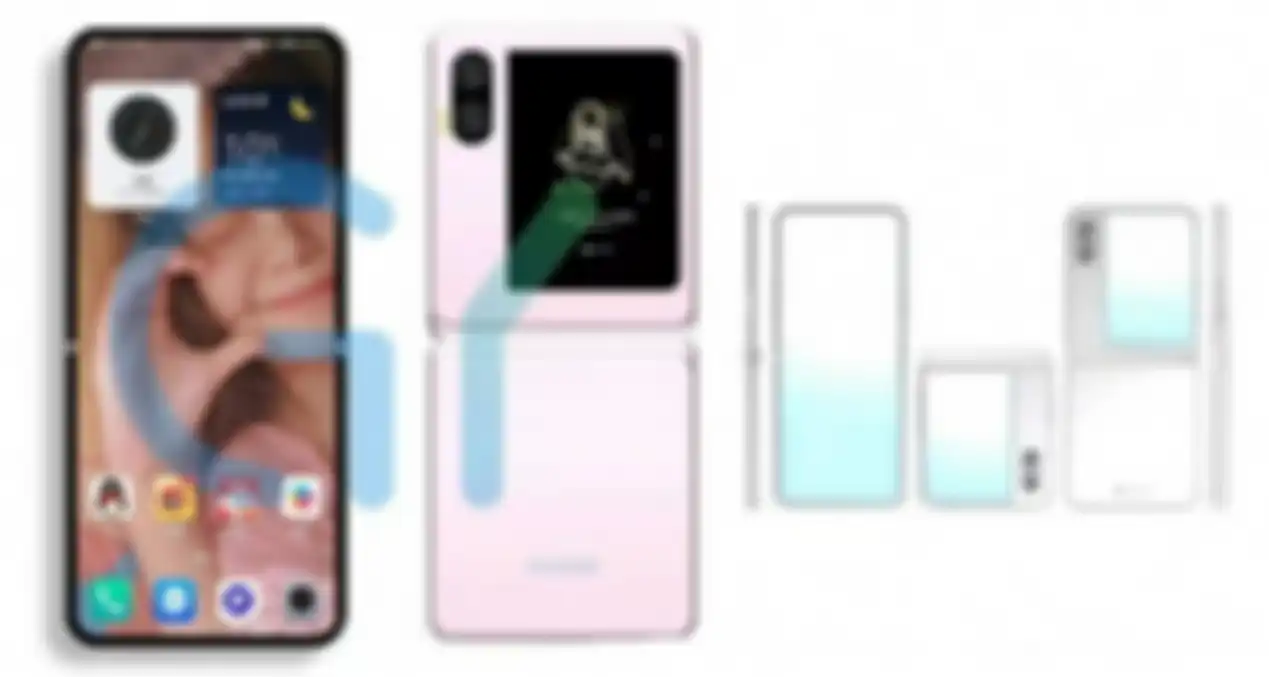 Render desain HP lipat Huawei yang mirip dengan Galaxy Z Flip milik Samsung.