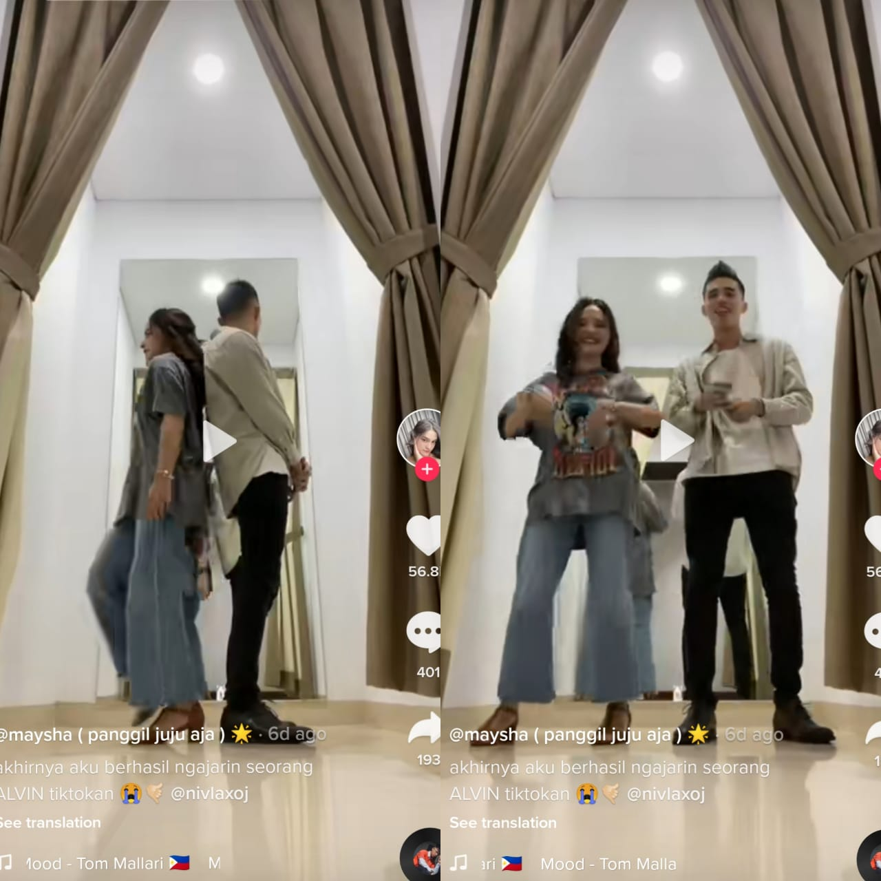 Maysha dan Alvin kompak TikTokan