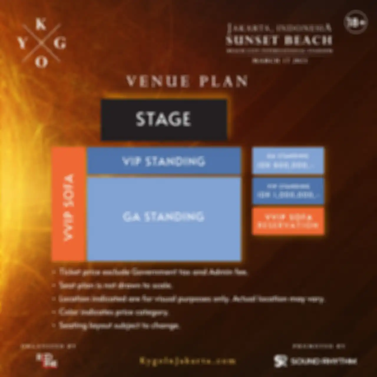Seatplan Kygo in Jakarta Indonesia 2023.