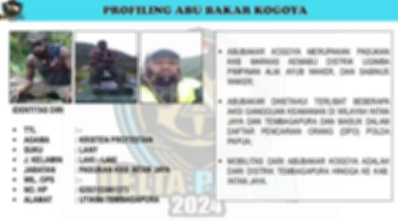 Identitas anggota KKB Papua, Abubakar Kogoya