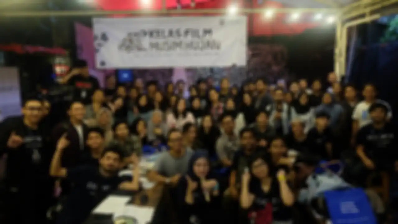Para peserta, pembicara dan orang-orang di belakang workshop film yang digelar oleh Exsport.
