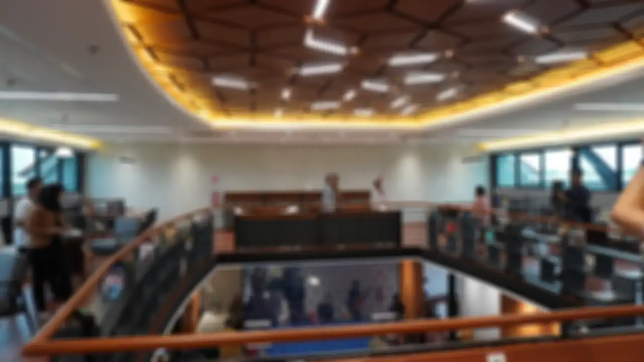 Desain modern pada Ruang Cendekia Multiguna Jakob Oetama di FISIP UI Depok.