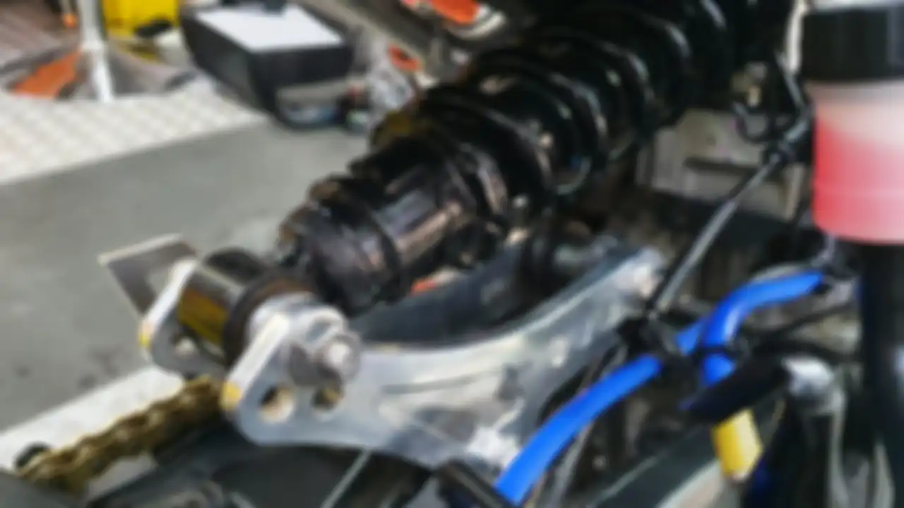 Lowering kit WR3 terpasang di Kawasaki ZX25R