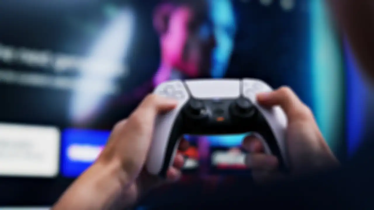 Ilustrasi bermain game PS5