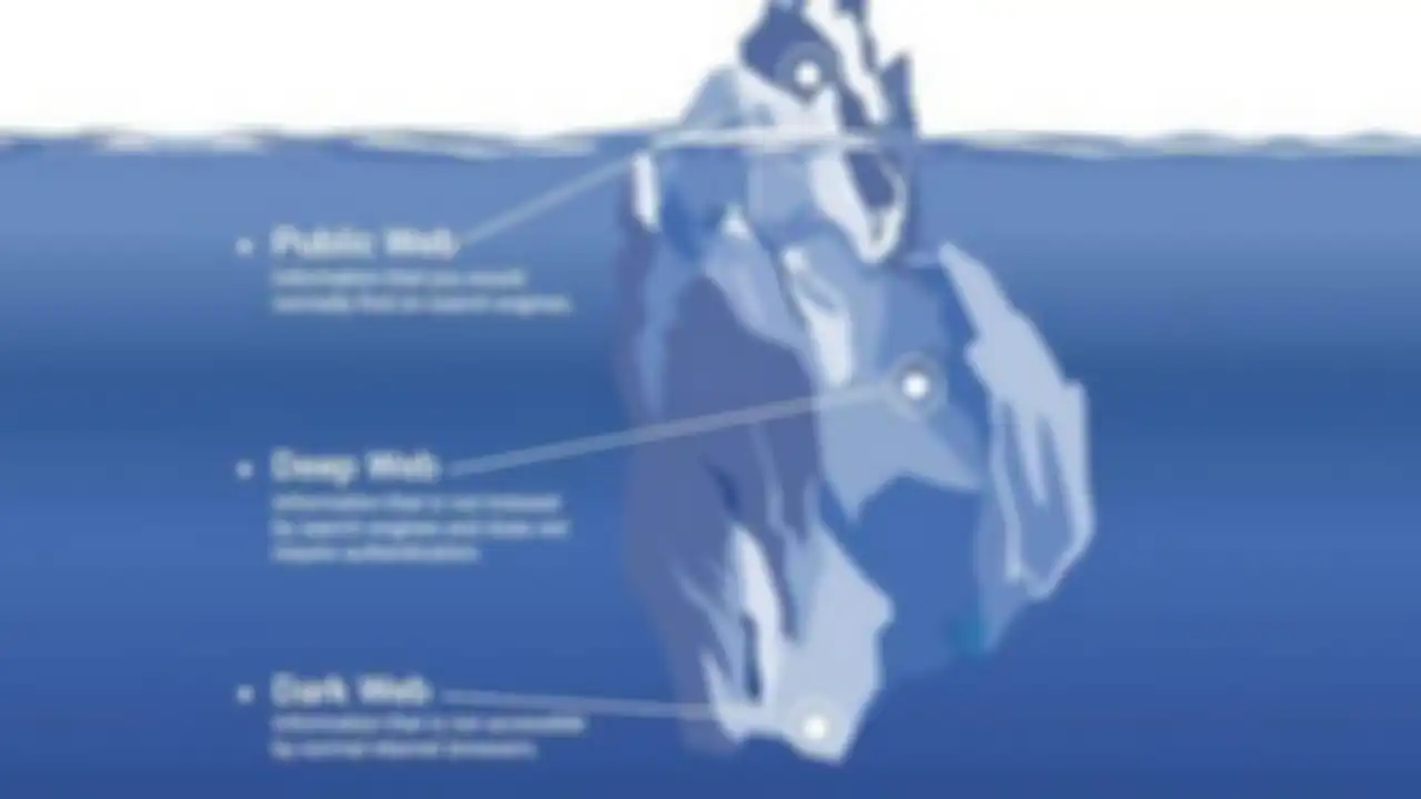Ilustrasi Public Web, Deep Web, dan Dark Web 