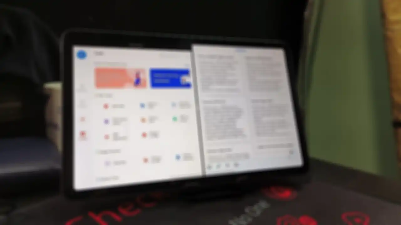 Tampilan fitur split screen di OPPO Pad Air