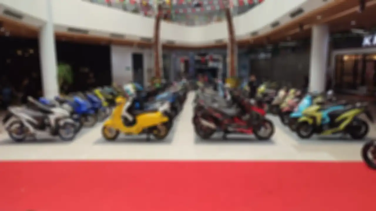 Banyak konsep modifikasi motor di kontes Matic Patriot di Lagoon Avenue Mall Bekasi, Minggu (3/9/2023).