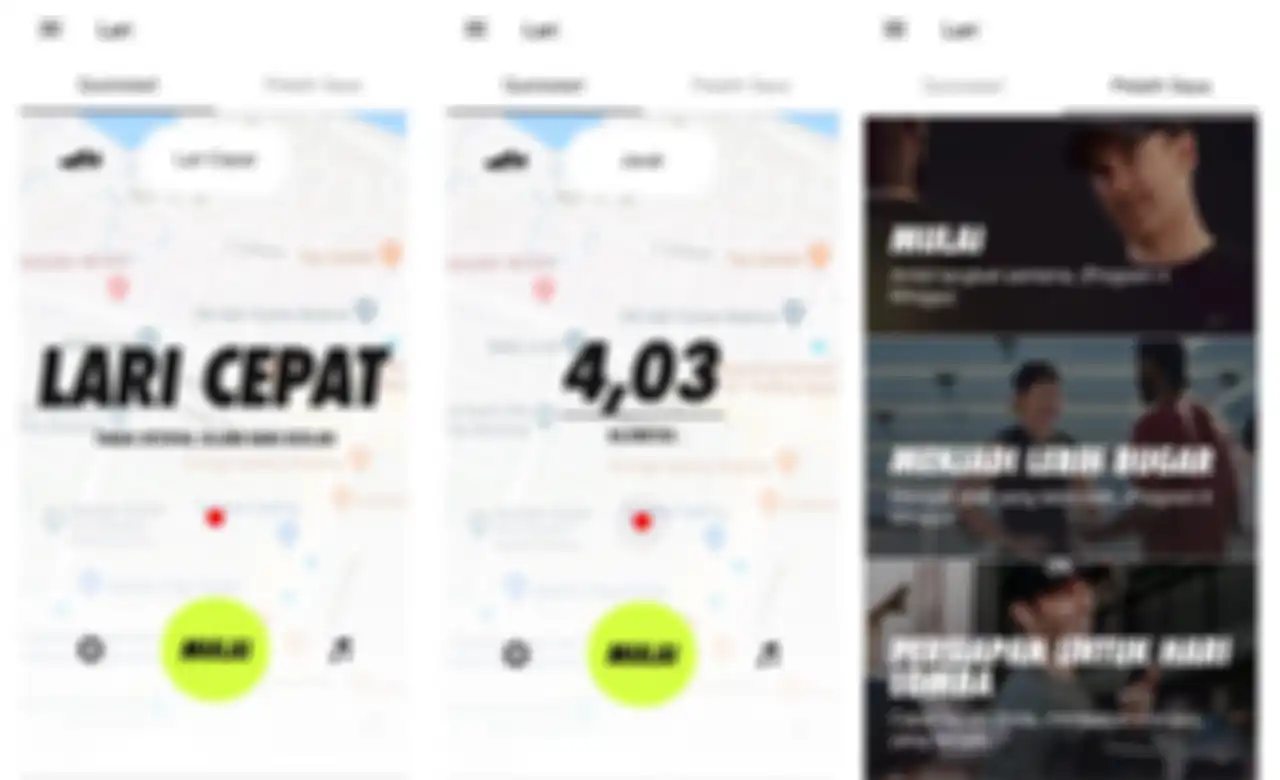 Tampilan Apliksi Nike Run