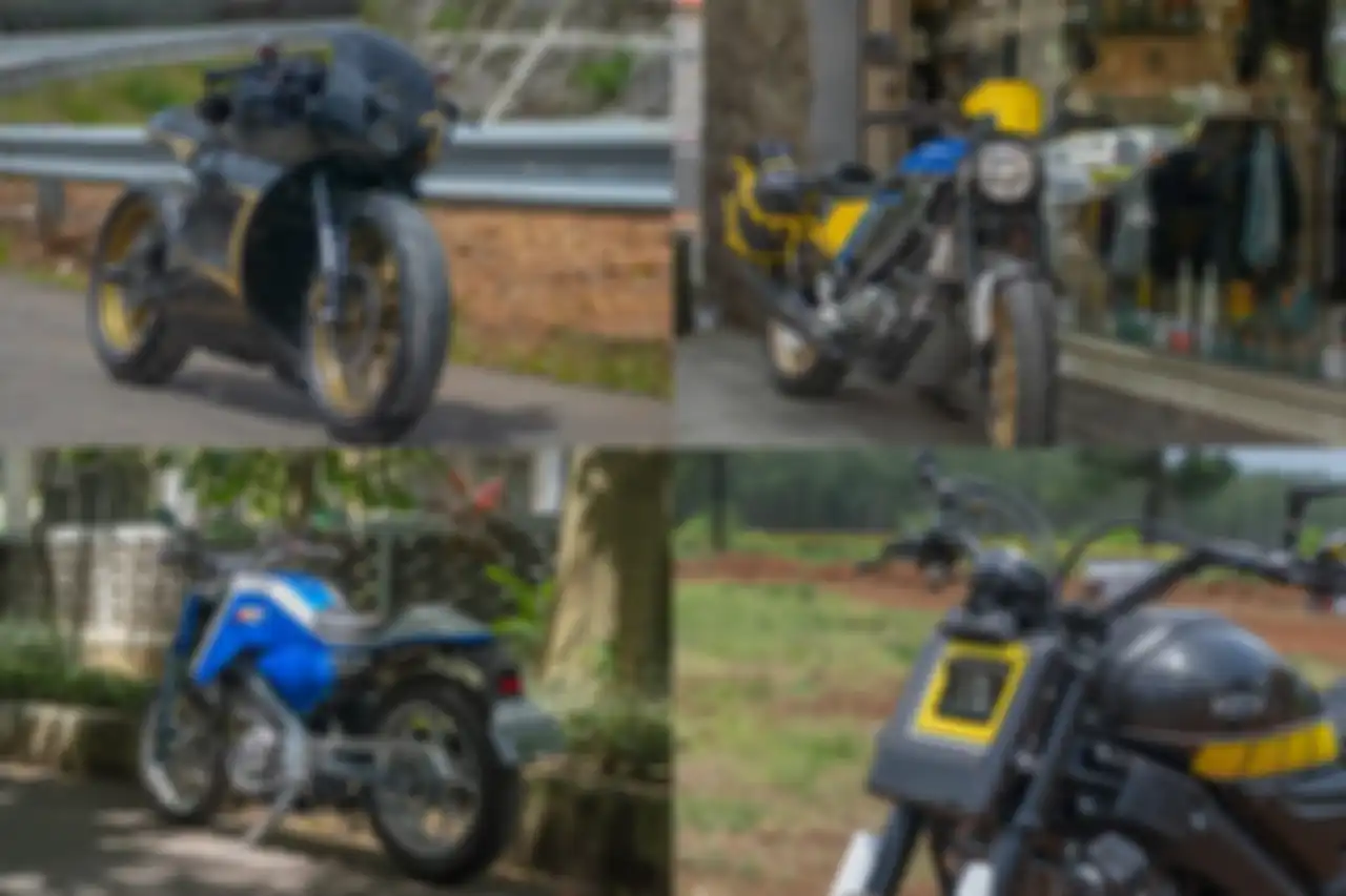 Hasil modifikasi Yamaha XSR 155 para builder dalam Yard Built Indonesia.