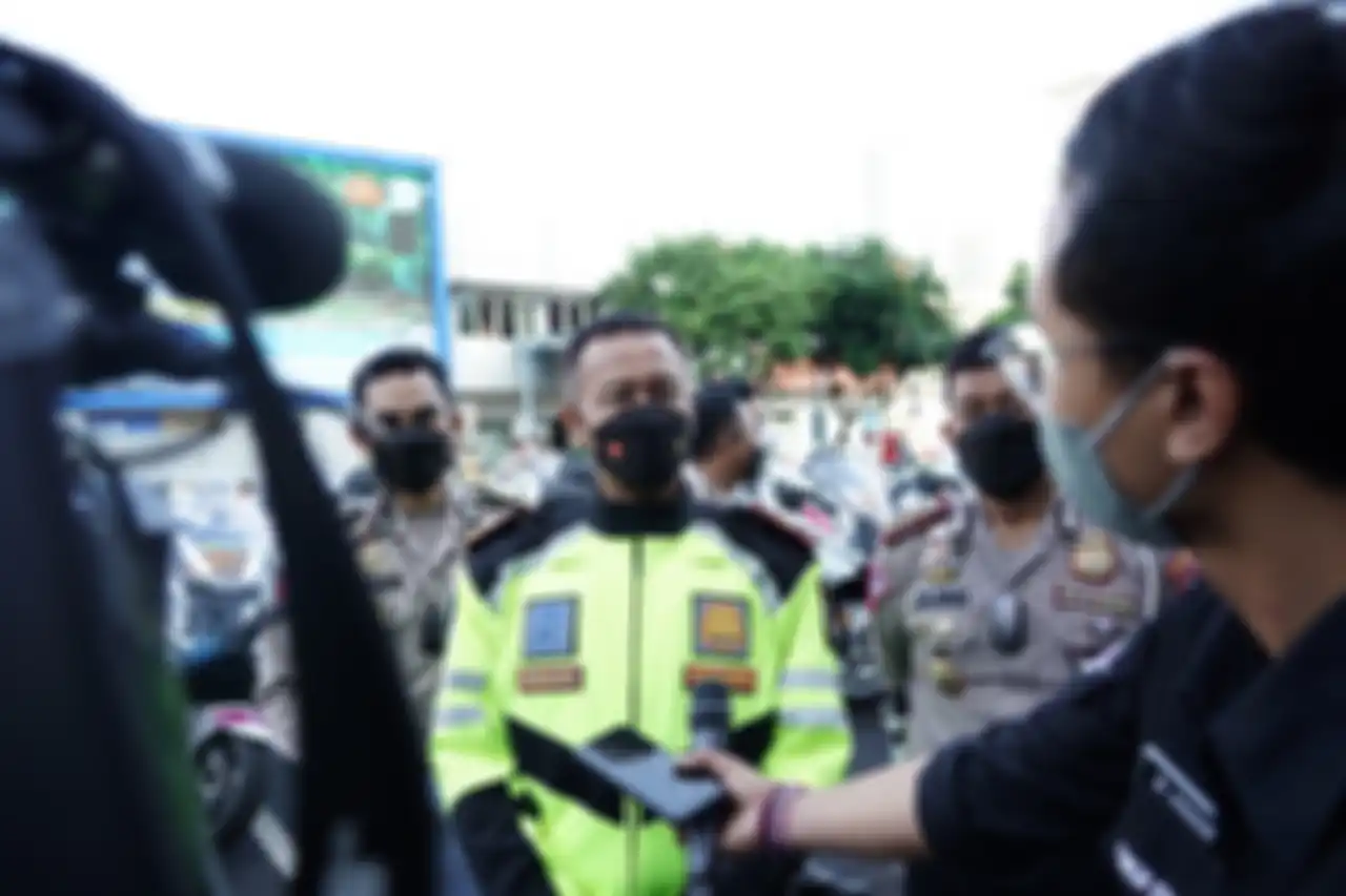 Pihak Korlantas Polri saat menjelaskan kesiapan jelang MotoGP Mandalika Lombok 2022.
