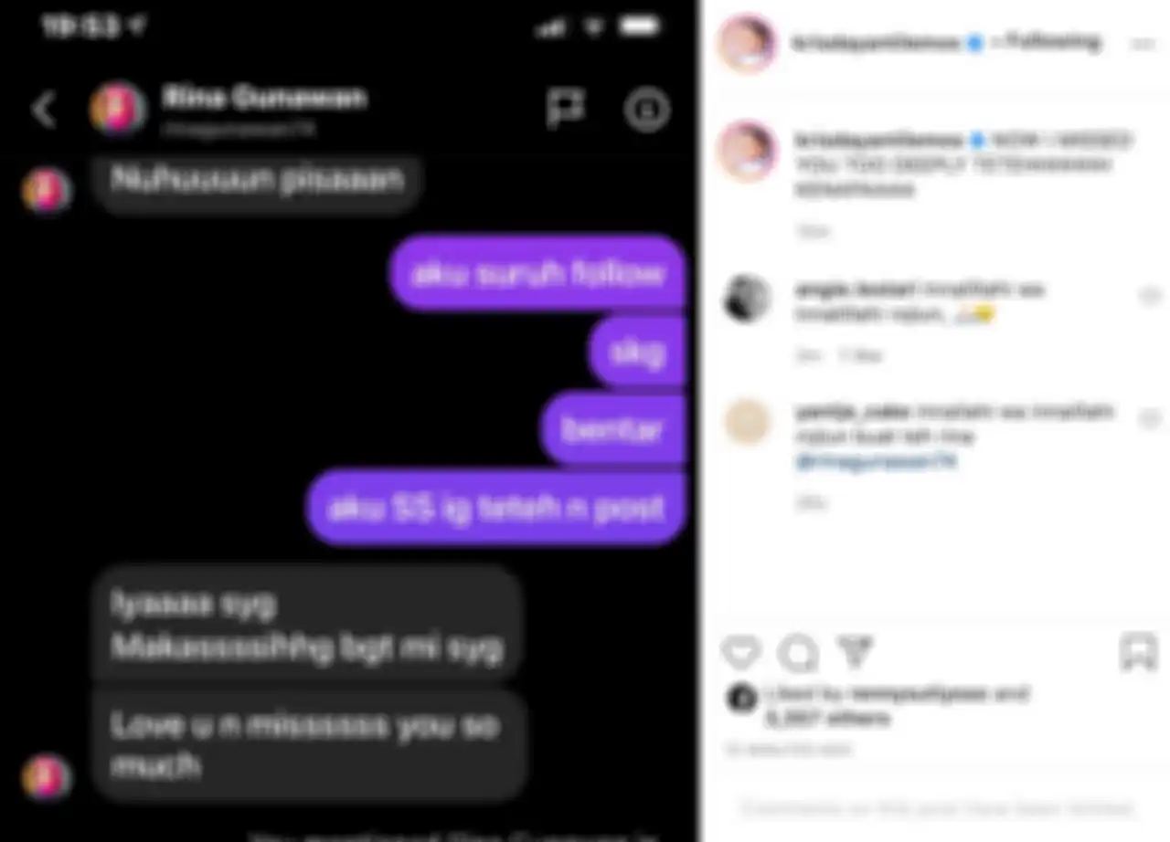 Pesan mesra Rina Gunawan