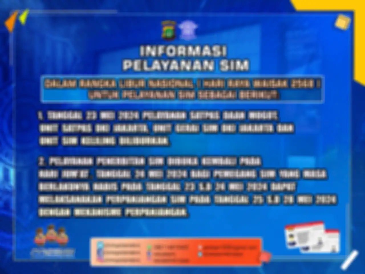 Informasi pelayanan SIM di daerah Polda Metro Jaya. 