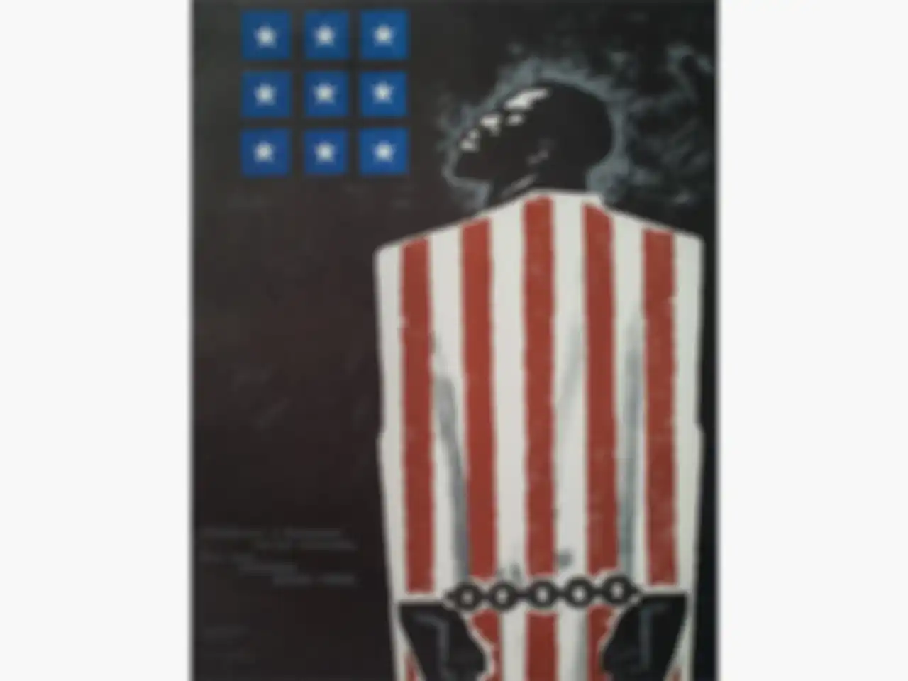 Poster propaganda Uni Soviet 'Kebebasan di Amerika' 1966