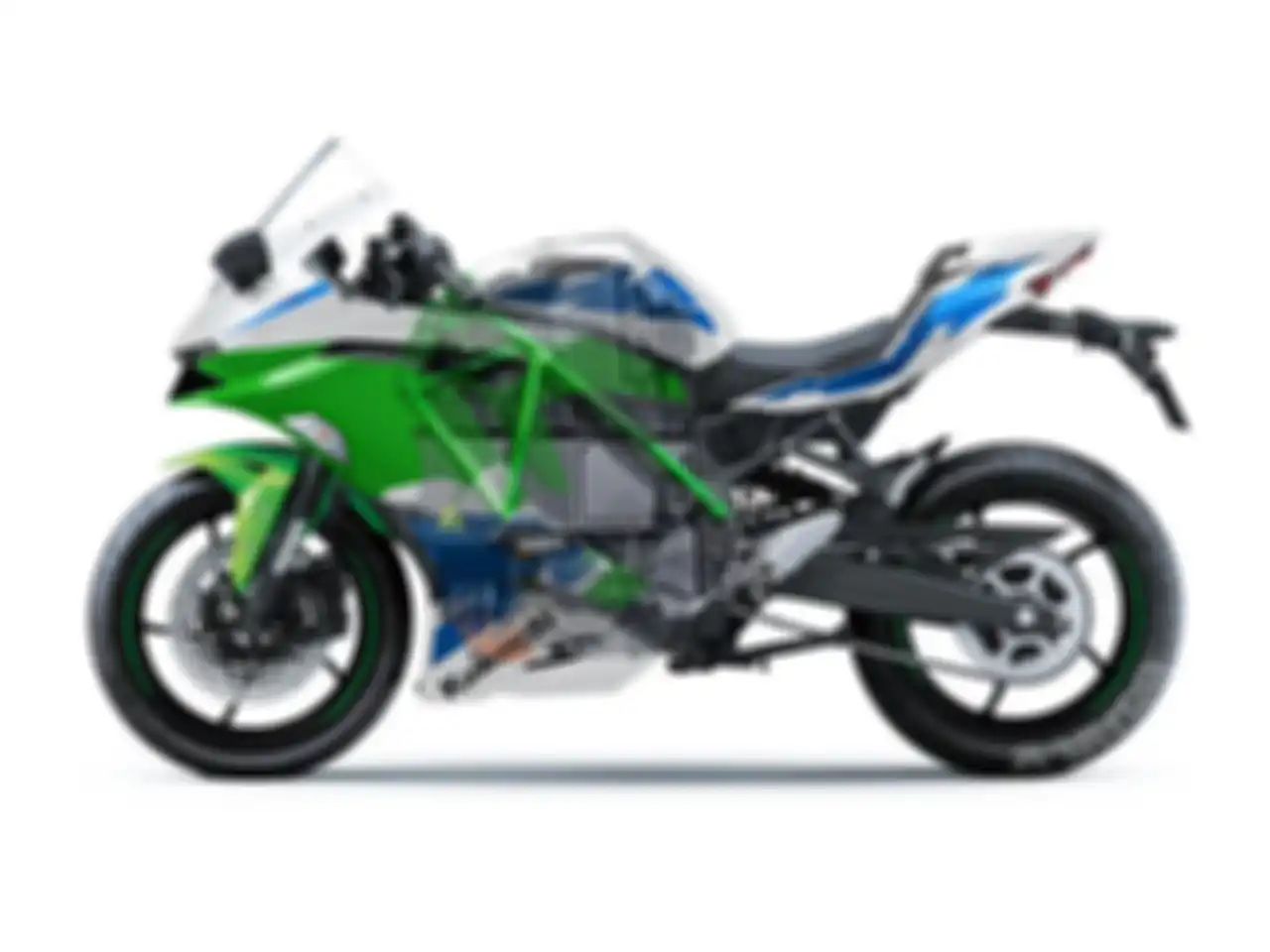 Gambar render motor listrik Kawasaki Ninja E-1 2023.