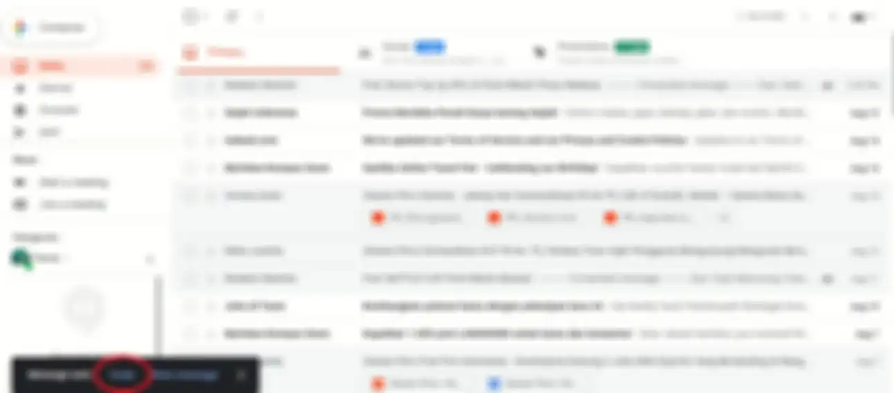 Tampilan pop up untuk membatalkan Email di Gmail.