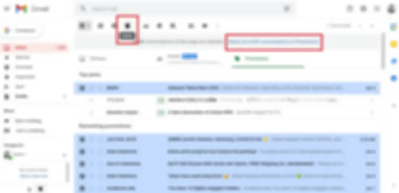 Cara menghapus banyak email dengan cepat