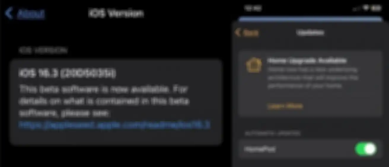Pemberitahuan update iOS 16.3 beta untuk aplikasi HomeKit 