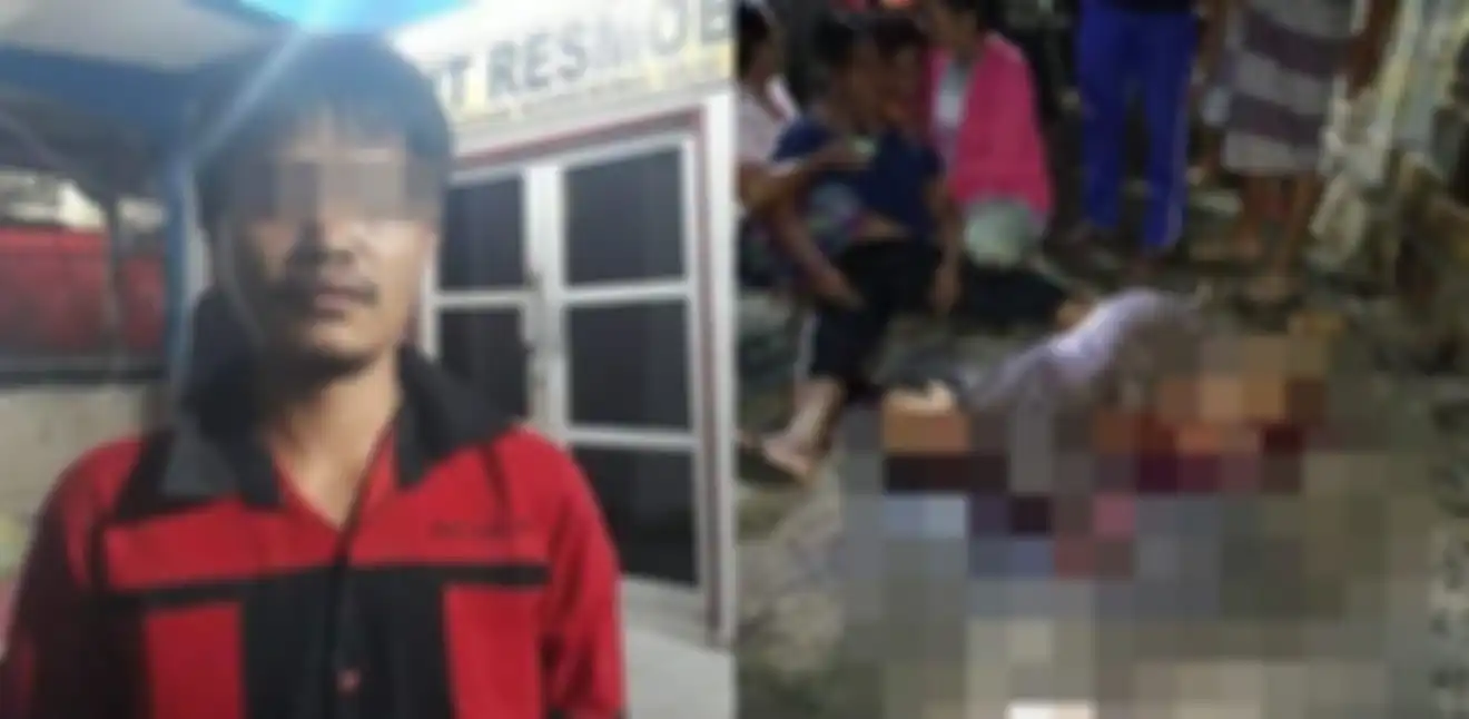 Sarbiah (60), diemukan tewas dengan kondisi leher nyaris putus disembelih Rabu (11/4/2019) pukul 23.30 dan Amk (35) diduga tersangka pelaku yang sudah menghabisi ibu kandungnya 