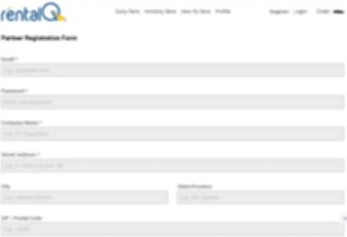Tangkapan layar cara registrasi mitra sewa mobil online di RentalQ.