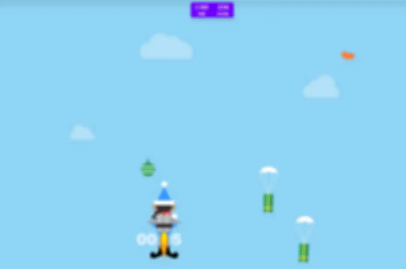 Tampilan game di Google Santa Tracker