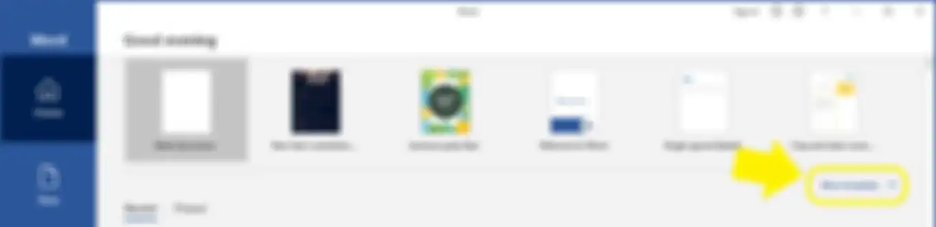 Pilihan More templates pada template Microsoft Word