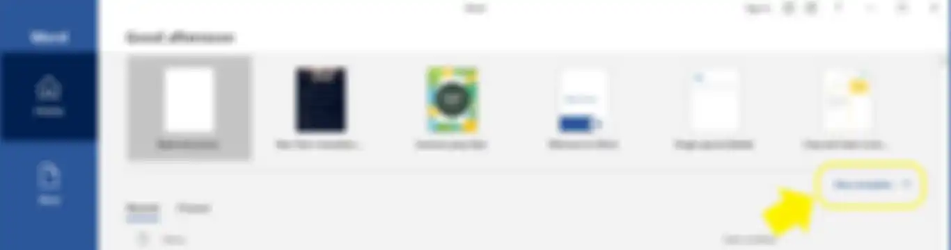 Pilihan More template di Microsoft Word