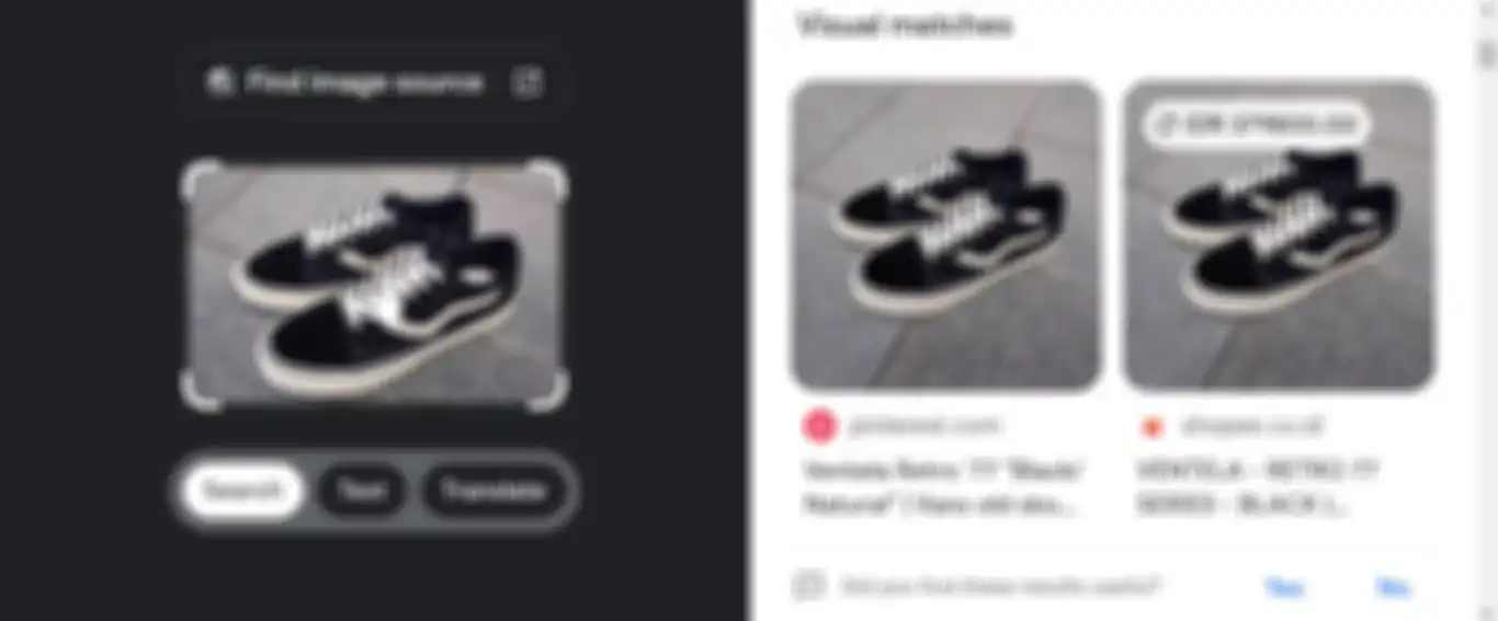 Hasil pencarian gambar pada Google Lens di Google Sarch