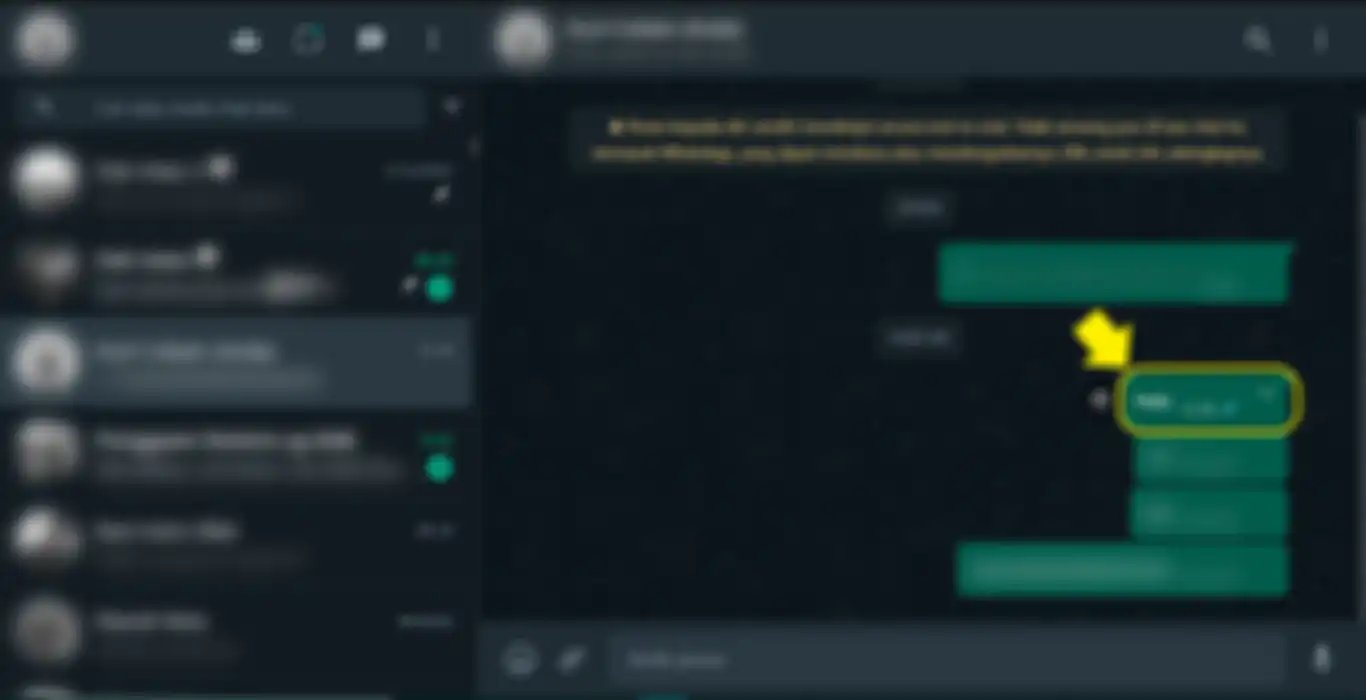 Tampilan WhatsApp Web yang sudah blur